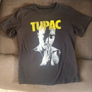 Tupac Graphic Tee in Black with Yellow Logo